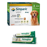 Antipulgas Simparic 80mg 20-40kg 3 Comp + Vetaglos 50g