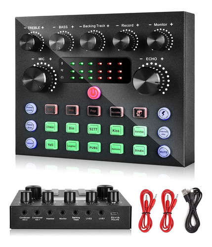 Mezclador De Audio Con Tarjeta De Sonido V8s