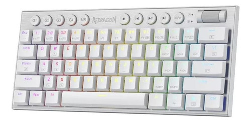 Teclado Gamer Redragon K632 Rgb Mini Blanco Switch Rojo 2