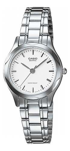 Reloj Casio Dama Ltp-1275d-7a Color De La Malla Plata Color Del Bisel Plateado Color Del Fondo Blanco