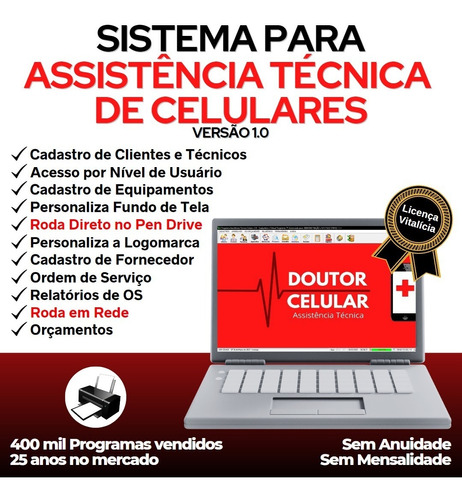 Sistema Ordem De Serviço Celular + Clientes + Relatório 1.0