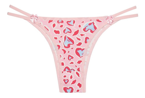 Calcinha Tanga Estampada Duas Tiras Em Cotton Tiê Lingerie