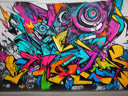 Cuadro Graffiti Callejero Sala, Estudio  Alcoba 120x70 Cm