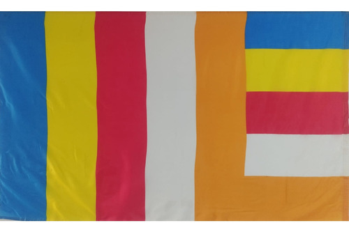 Bandera Budista Doble Faz Tamaño 90cm X 150cm Tela Polyester