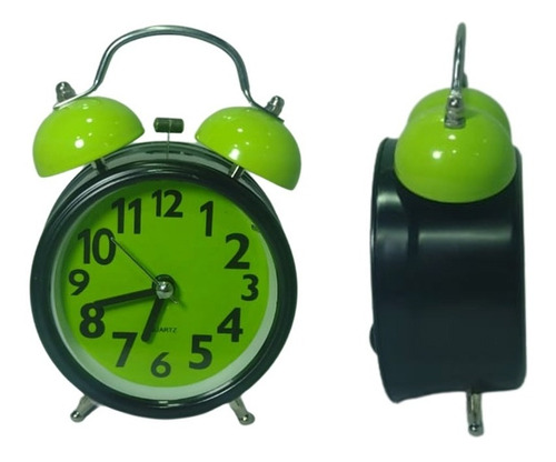 Reloj Despertador Tradicional Doble Campana Verde Mazugi