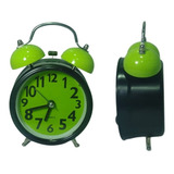 Reloj Despertador Tradicional Doble Campana Verde Mazugi