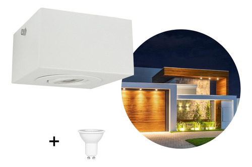 Spot Para Beiral Sobrepor Teto Dicroica Led Incluso Cor Branco Led Quente