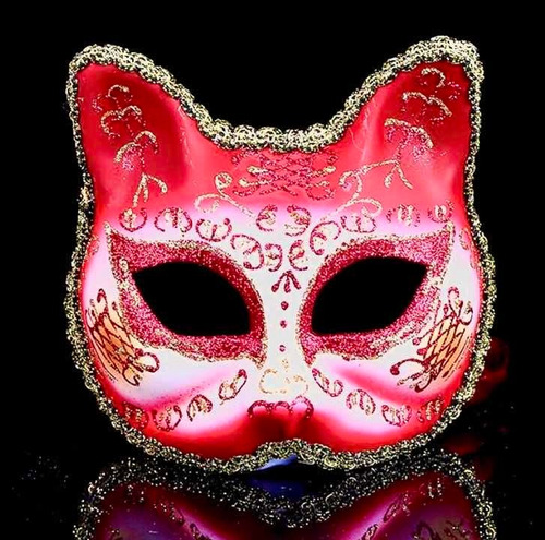 Imán Máscara De Venecia Diseño Gato Gatito 3d