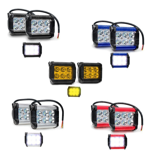 Par Faros Barra 6 Led Auxiliar Dually Moto Auto 4x4 Jeep F1