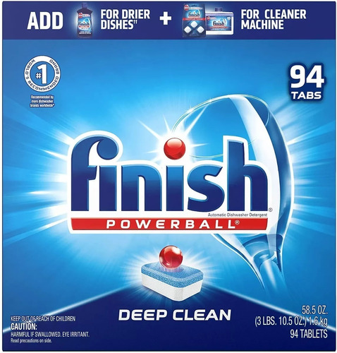 Detergente Para Lavavajillas Finish Powerball Deep Clean Con 94 Tabletas