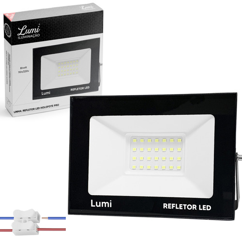 Refletor Led 100w Holofote Bivolt Prova D'água Ip67 Cor Da Luz Branco Frio Lumi