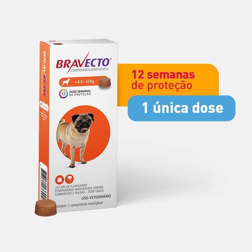 Bravecto De 4 A 10 Kg + Vermífugo Endal Com 4 Comprimidos 