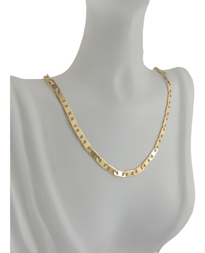 Colar Feminino Corrente Piastrine 45 Cm Legitimo Ouro 18k