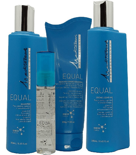 Med/mediterrani Equal Shampoo, Máscara, Leave-in E Shine