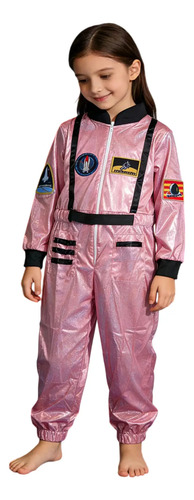 Traje Espacial Rosa De Tela Láser, Traje De Rendimiento Para Halloween, Varias Reuniones Navideñas, Con Temática De Astronautas