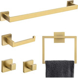 Set Para Baño De 5 Pcs Dorado