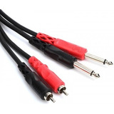 Hosa Cpr-202 Cable 2 Plug Mono 1/4  A 2 Rca Macho (2 Mts)