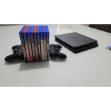 Playstation 4 Slim Usado Na Caixa Com 11 Jogos