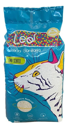 Arena Aglutinante Gato Leo 17 Kg Sin Aroma-carbon Activo Rm X 17kg De Peso Neto