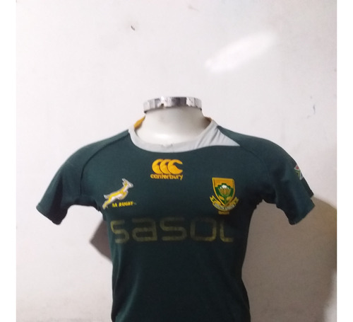 Camiseta Rugby Sudafrica  Verde Canterbury Talle Niño