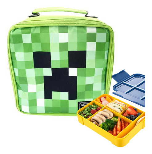 Mochila Infantil Para Almuerzo Escolar Thermods Minecraft, 3