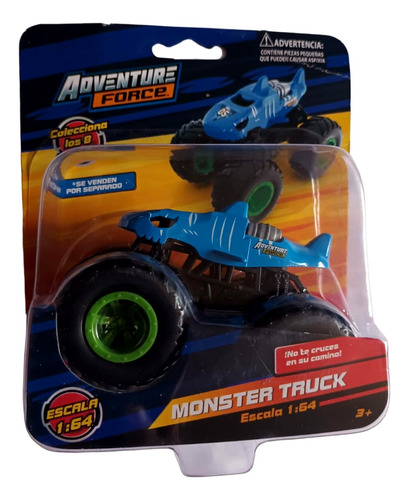 Carro Monster Truck 1:64 - Tiburón - Adventure Force