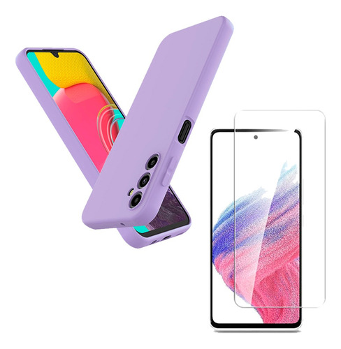 Silicone Case Para Samsung A54 Funda Soft + Vidrio Templado