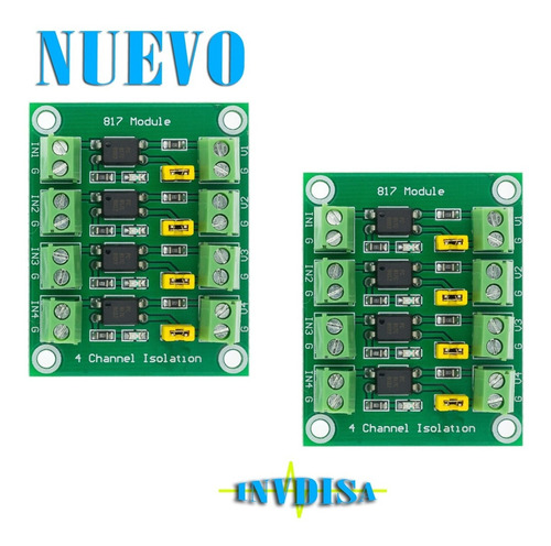 2pzas Placa De Aislamiento Optoacoplador Pc817 4 Canales