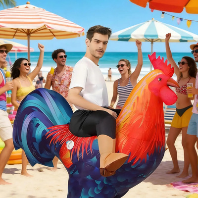 Traje Inflable De Pollo/gallo Comin Para Adultos - Disfraz Cómico De Cosplay Para Halloween, Cumpleaños Y Navidad