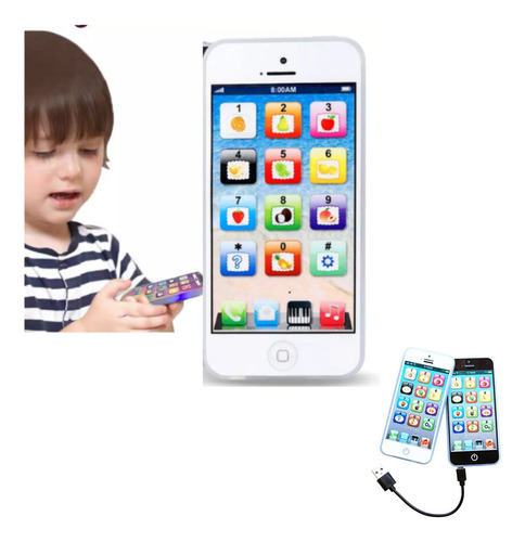 Telefone Interativo Touch Infantil Criança Brinquedo Luz Som