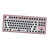 Mk870 Translúcido 87 Teclas Teclado Rgb Hotswap De Rosado