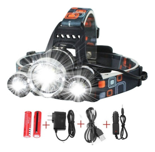 Linterna Frontal 3led Carga Fuerte Profesional