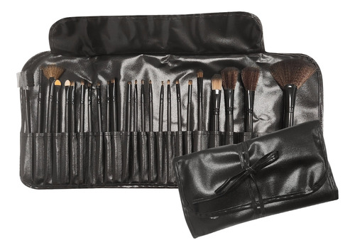 Set X24 Brochas Y Pinceles Para Maquillaje Con Estuche