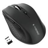 Terport Mouse Inalámbrico Negro F11 Con Receptor Usb, Mouse Óptico Con 6 Botones, 2400 Dp + 5 Niveles Adjustables, Mouse Inalambrico Ergonomico Portatil Para Computadoras/laptops