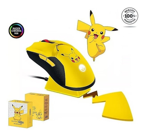 Ratón De Carga Inalámbrico Razer Pokémon Mouse Rgb Pikachu