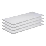 Kit 4 Prateleiras 120x20cm Mdf Branco Suporte Grátis 120204