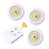 Kit Led 3 Lâmpada Spot Sem Fio Controle Remoto Branco Quente