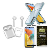 Capinha Samsung M14 + Fone De Ouvido Bluetooth + Película 3d