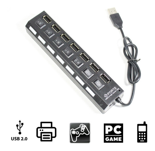 Entradas  Usb 7 Portas Usb 2 Desktop Notebook Impressora 