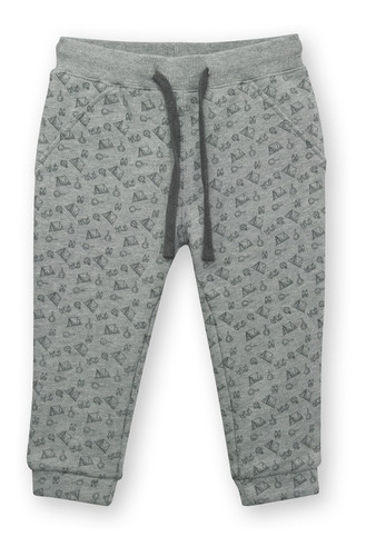 Pantalón Buzo De Niño Full Print Gris (06m A 4a)