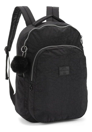 Mochila Escolar Up4you Luxcel Pompom Preto - 7151