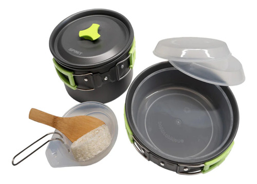 Marmita Spinit Set Cocina Camping 2 Personas X10 Piezas 