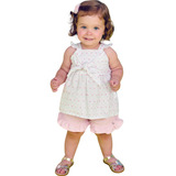Bata Tricoline Dots E Shorts Em Sarja Com Elastano - Infanti