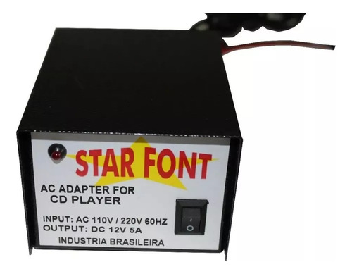 Fonte Transformador Radio Cd Dvd Som De Carro 12v 5a