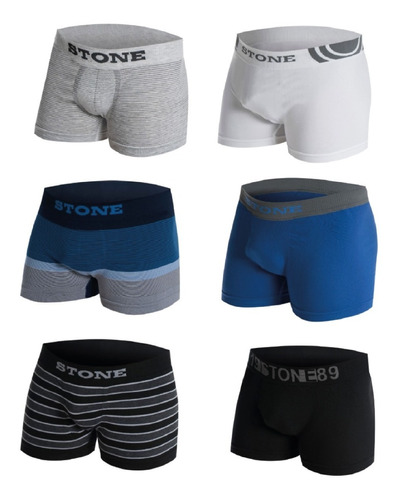 Md - Pack X6 Boxers Calzoncillos Stone Surtidos