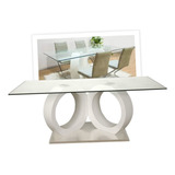 Mesa Luxury Living Comedor 200x100 Cm Vidrio Base De Acero