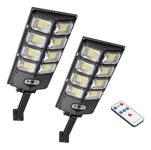 Pack X2 Focos Solares Potente Led Con Sensor Exterior 200w