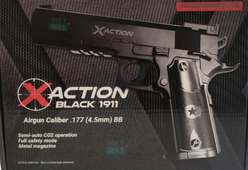 Pistola Xaction Black 1911 Metal Magazine Semi Autmática Co2