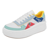 Tenis American Polo 2481 Color Blanco Para Mujer Tx6