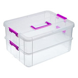 Caja Apilable Y De Transporte De 2 Niveles 25x33x19cm